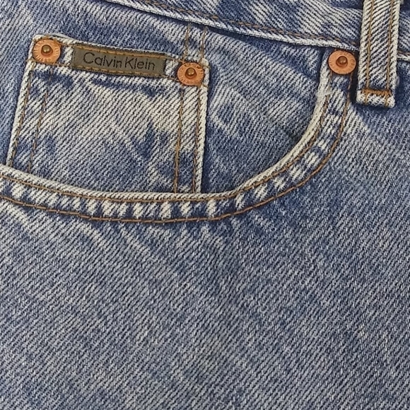 𝅺Calvin Klein Vintage Double Stone Wash High Rise Five Pocket Straight Leg Jean - Picture 8 of 15